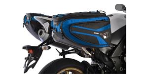 boční brašny na motocykl P50R, OXFORD (černé/modré, objem 50 l, pár)