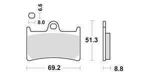 brzdové doštičky, BRAKING (semi metalická zmes CM66) 2 ks v balenie