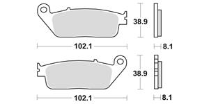 brzdové doštičky, BRAKING (semi-metalická zmes SM1) 2 ks v balenie