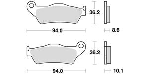 brzdové doštičky, BRAKING (semi-metalická zmes SM1) 2 ks v balenie