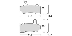 brzdové doštičky, BRAKING (sinterová zmes CM77) 2 ks v balenie