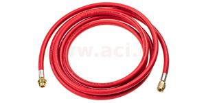 hadica červená HP 3 m R134a, plnička 1/4" SAE (6.35 mm), rýchlospojka M14x1.5