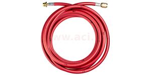 hadica červená HP 5 m R134a, plnička 1/2" ACME (12.7 mm), rýchlospojka M14x1.5, pre plniace stanice R134a