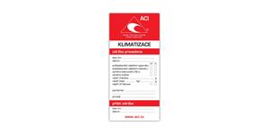Kartička "Údržba klimatizácie" (samolepiaci štítok) - súprava 100 ks