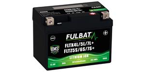 lithiová baterie  LiFePO4  YTX4L-BS, YTX5L-BS, YTZ5S-BS  FULBAT  12V, 3Ah, 180A, hmotnost 0,60 kg, 107x56x85
