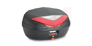 MONOLOCK TopCase, KAPPA (46L, čierny nelakovaný + červená odrazka)