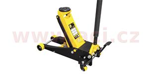 nízkoprofilový hydraulický zvedák OMEGA, PU kolečka, rychlozdvih pedálem, 3 t - zdvih 85-500 mm