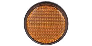 odrazka kulatá, Q-TECH (oranžová, se zajišťovacím čepem, průměr 60 mm)