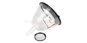 plastový trychtýř s filtrem a polovičním víčkem, průměr 13,5 cm