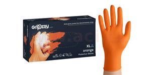 Rukavice nitrilové vroubkované oranžové GRIPZZLY (50ks)