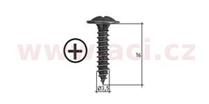 samořezný křížový vrut černý pozink Fe (sada 20 ks) (3,5 mm, 16 mm)