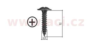 samořezný křížový vrut černý pozink Fe (sada 20 ks) (3,5 mm, 22 mm)