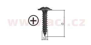 samořezný křížový vrut černý pozink Fe (sada 20 ks) (3,9 mm, 13 mm)
