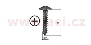 samořezný křížový vrut černý pozink Fe (sada 20 ks) (3,9 mm, 19 mm)