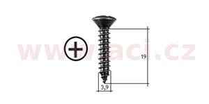 samořezný křížový vrut černý pozink Fe (sada 20 ks) (3,9 mm, 19 mm)
