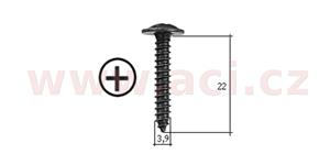 samořezný křížový vrut černý pozink Fe (sada 20 ks) (3,9 mm, 22 mm)
