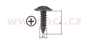 samořezný křížový vrut černý pozink Fe (sada 20 ks) (4,2 mm, 13 mm)