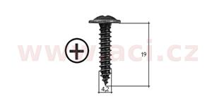 samořezný křížový vrut černý pozink Fe (sada 20 ks) (4,2 mm, 19 mm)