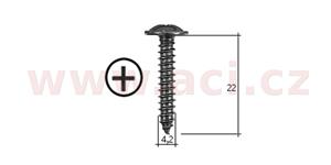 samořezný křížový vrut černý pozink Fe (sada 20 ks) (4,2 mm, 22 mm)
