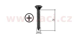 samořezný křížový vrut černý pozink Fe (sada 20 ks) (4,2 mm, 25 mm)