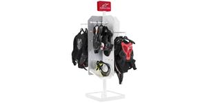 stojan kombinovaný na mx přilby a protektory, ALPINESTARS (ŠxHLxV = 60x60x200 cm)