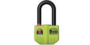 zámok kotúčové brzdy Boss Alarm, OXFORD (integrovaný alarm, priemer čapu 14 mm, žltý)
